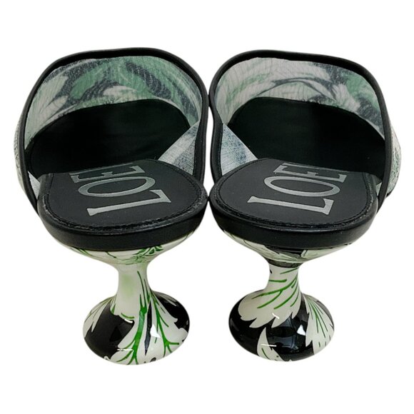 Loewe Green Hibiscus Sequined Toy Mules - Picture 5 of 9